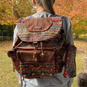 Sakroots Artist Circle Flap Backpack NWT – Tribal Multi Boho Print – 12x14x6